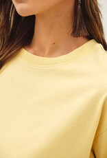 Miss Bliss BC Cotton Jersey Oversized Crop T Shirts- Dusty Yellow
