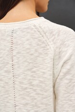 Miss Bliss BC 3/4 Sleeve Slub Reglan Loose Sweater-White