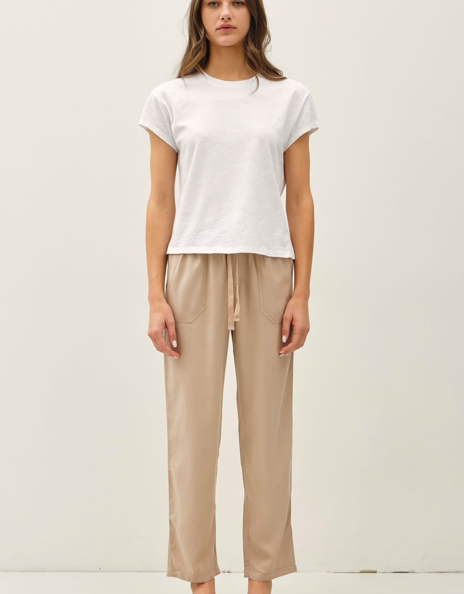Miss Bliss BC Lara Tencel Ankle Pants- Sand