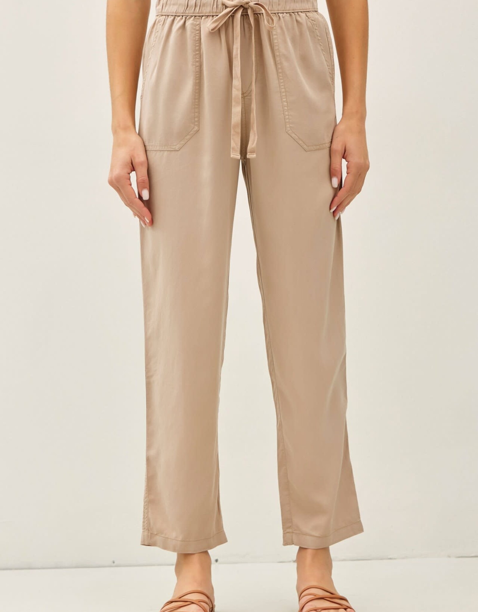 Miss Bliss BC Lara Tencel Ankle Pants- Sand