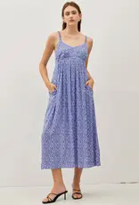 Miss Bliss BC Printed Midi Sundress- Blue