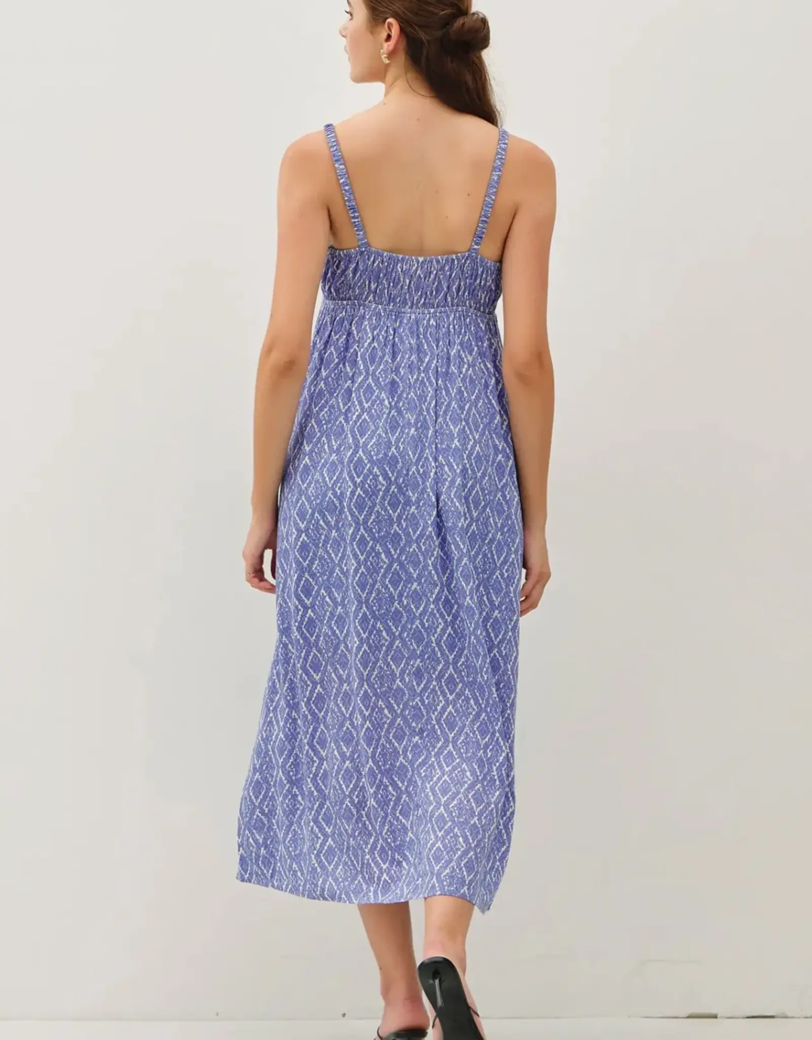 Miss Bliss BC Printed Midi Sundress- Blue