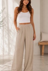 Miss Bliss CC Palazzo Elastic Waist Pant-Toast
