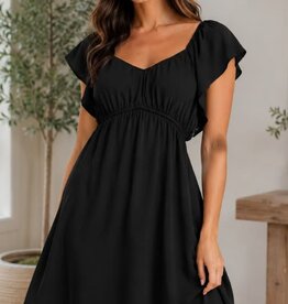Miss Bliss Chic N Playful Mini Dress-Black