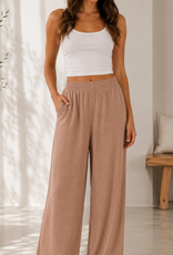 Miss Bliss CC Palazzo Elastic Waist Pant-Toast