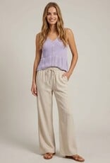 Miss Bliss Doe&Rae Stitch Mix Sweater V-neck Button Detail Tank Top-Lilac