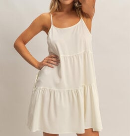 Miss Bliss HYFVE Tiered Spaghetti Strap Dress-Off White