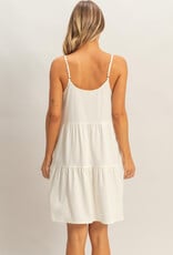 Miss Bliss HYFVE Tiered Spaghetti Strap Dress-Off White