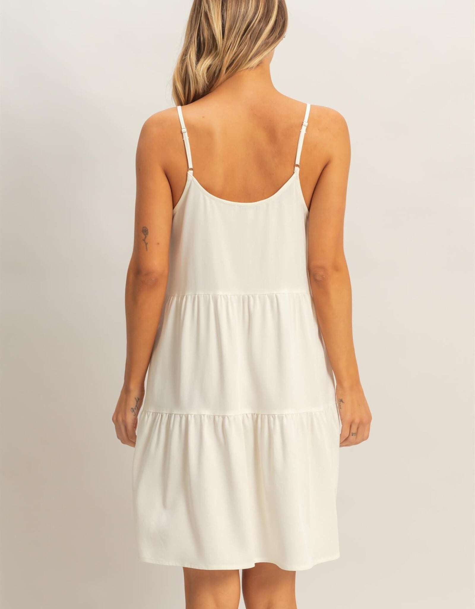 Miss Bliss HYFVE Tiered Spaghetti Strap Dress-Off White