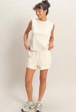 Miss Bliss HYFVE Sleeveless Cotton Top With Pocket-Cream