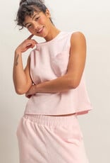 Miss Bliss HYFVE Sleeveless Cotton Top With Pocket-Soft Pink