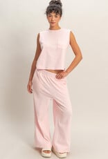 Miss Bliss HYFVE Sleeveless Cotton Top With Pocket-Soft Pink