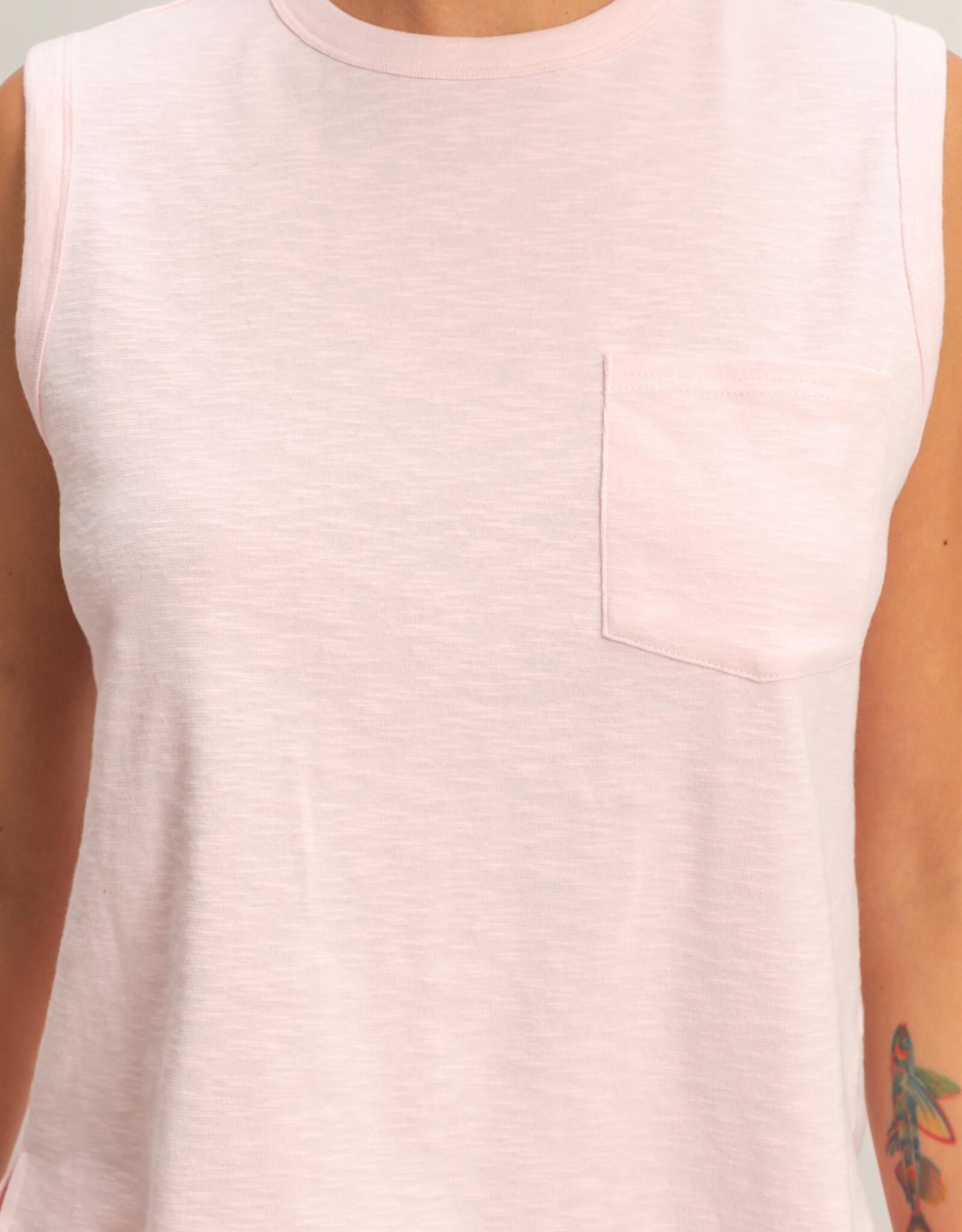 Miss Bliss HYFVE Sleeveless Cotton Top With Pocket-Soft Pink