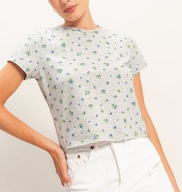 Miss Bliss HYFVE Blueberry Print Crew Neck Tee-Grey