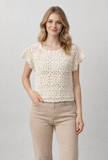 Miss Bliss Dream Crochet Sweater- Ivory