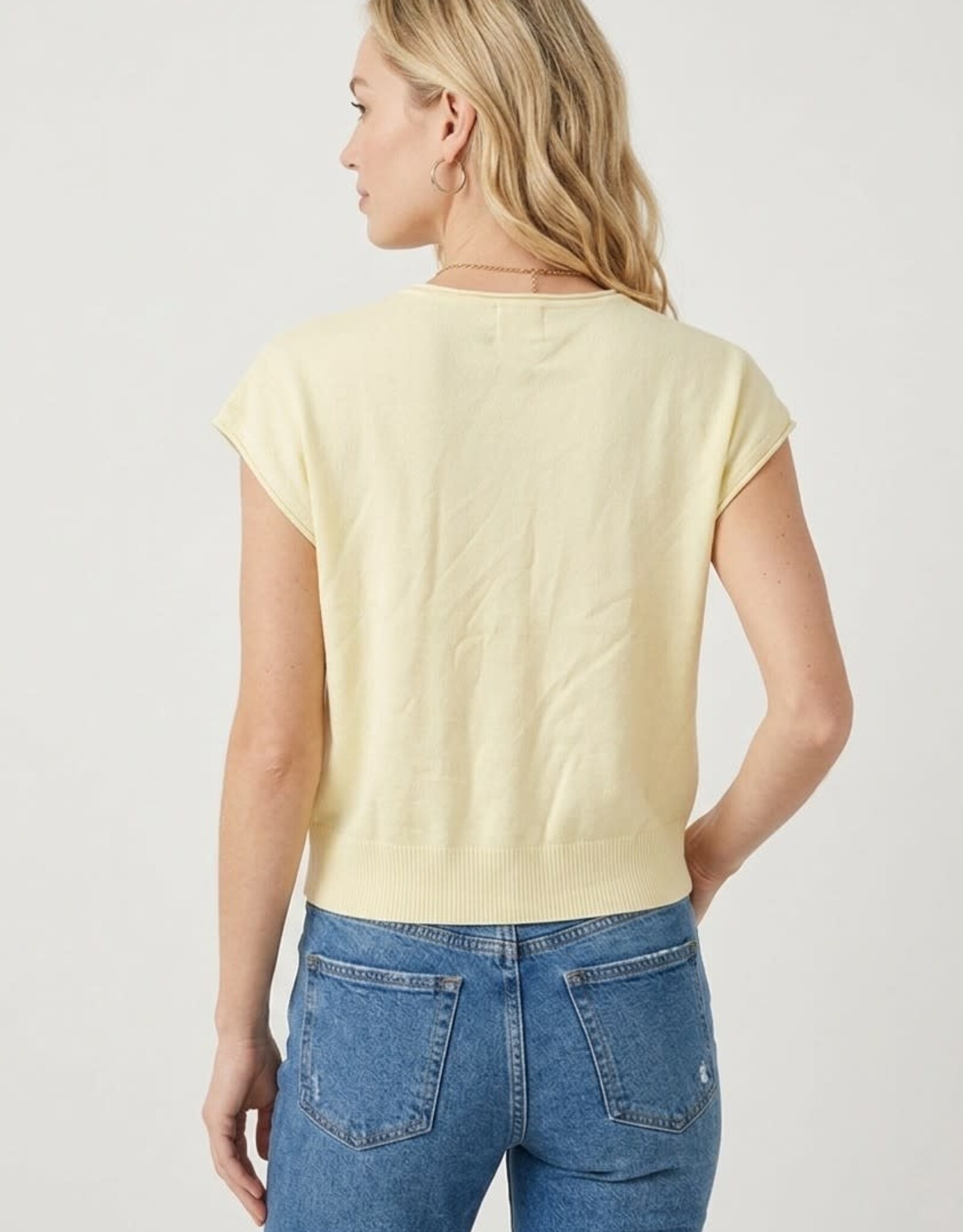 Miss Bliss Dream Chic Cropped Cardigan- Butter