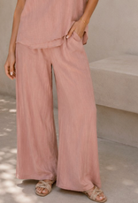 Miss Bliss CC Palazzo Linen Blend Pants-Pink