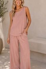Miss Bliss CC Palazzo Linen Blend Pants-Pink