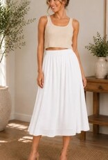 Miss Bliss CC Classic Lined Knee Length Skirt-Ivory