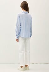 Miss Bliss BC Roll Up Sleeve Button Shirt-Light Blue