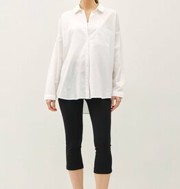 Miss Bliss Crisp Oversized Basic Cotton Shirt-Off White