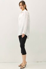 Miss Bliss BC Crisp Oversized Basic Cotton Shirt-Off White