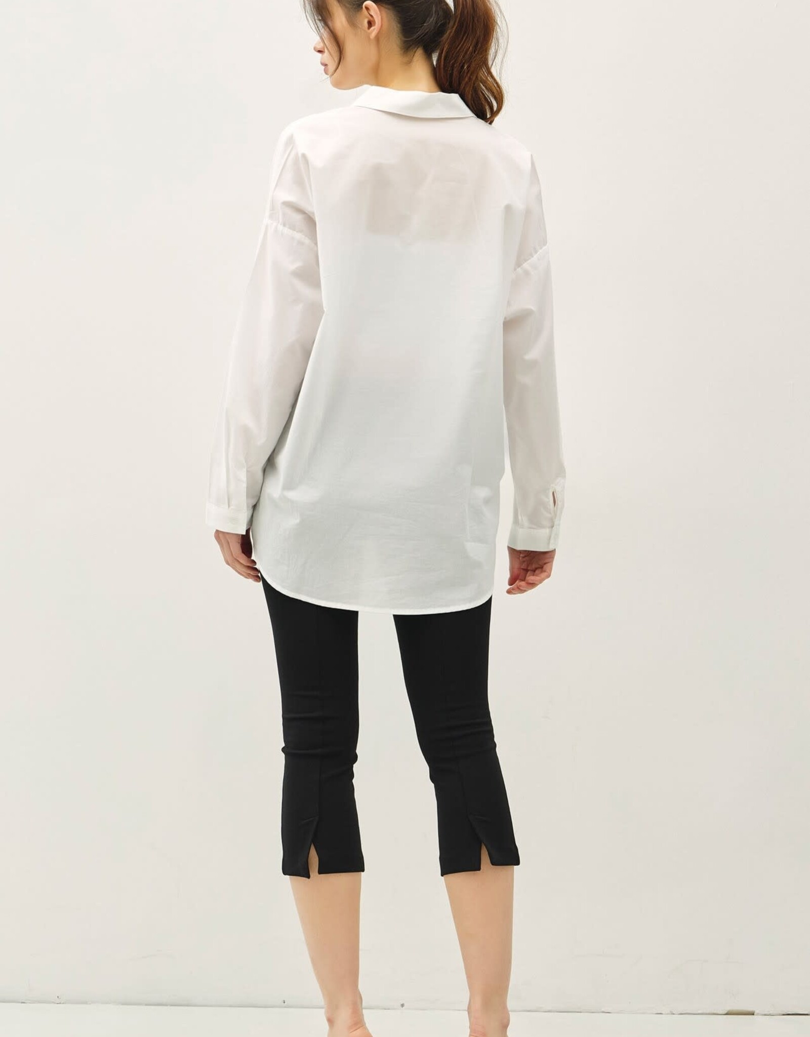 Miss Bliss BC Crisp Oversized Basic Cotton Shirt-Off White