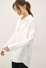 Miss Bliss BC Crisp Oversized Basic Cotton Shirt-Off White