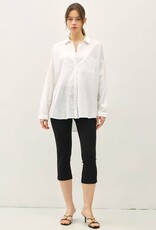 Miss Bliss BC Crisp Oversized Basic Cotton Shirt-Off White