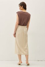 Miss Bliss BC Linen Blend Midi Wrap Skirt-Natural