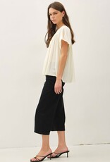 BC Flutter Crinkly Woven Blouse-Cream