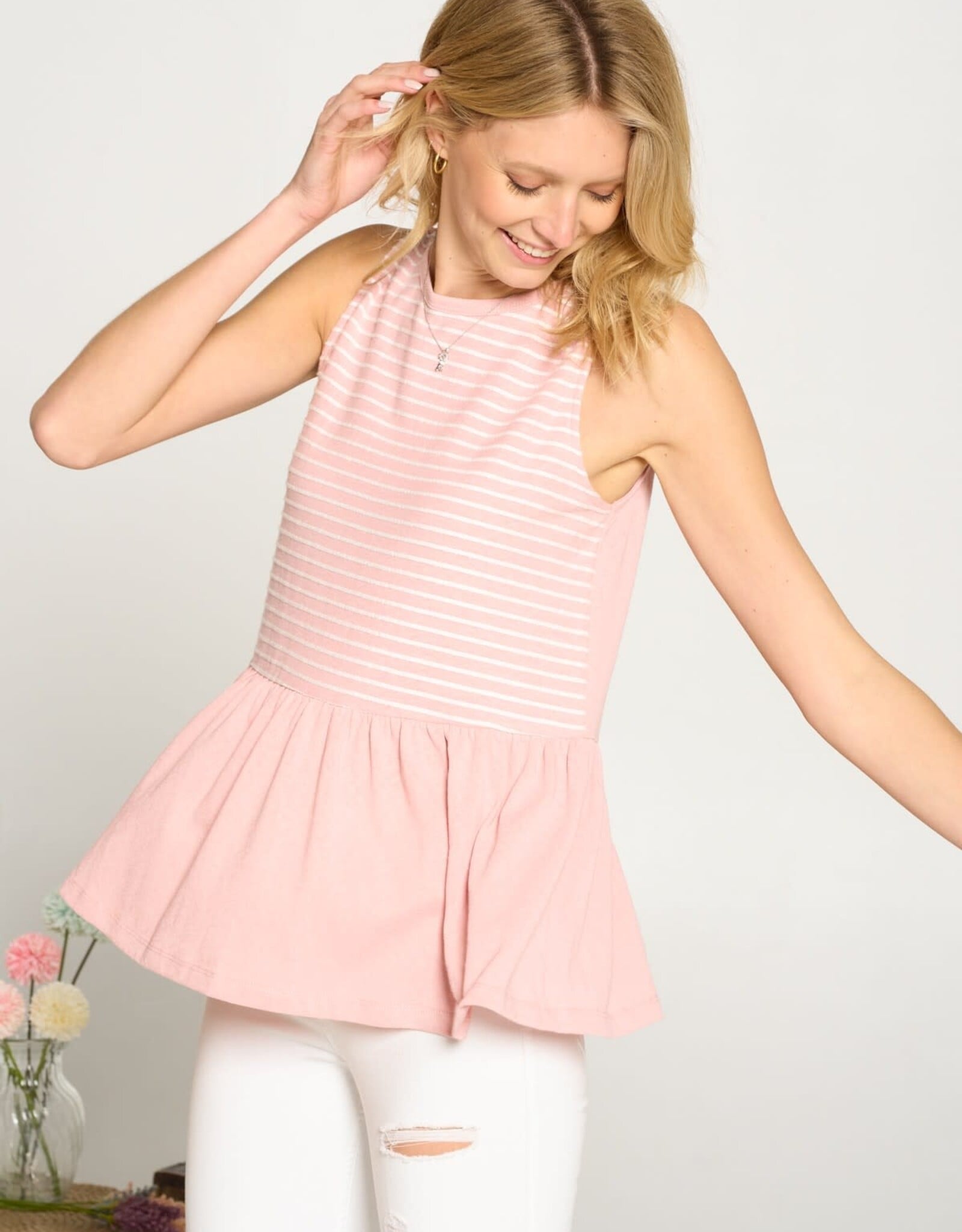 Miss Bliss Misty Rose Torso Knit Top