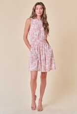Miss Bliss The Jenny Floral Mini Dress-Blush