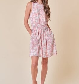 Miss Bliss The Jenny Floral Mini Dress-Blush