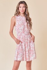 Miss Bliss The Jenny Floral Mini Dress-Blush