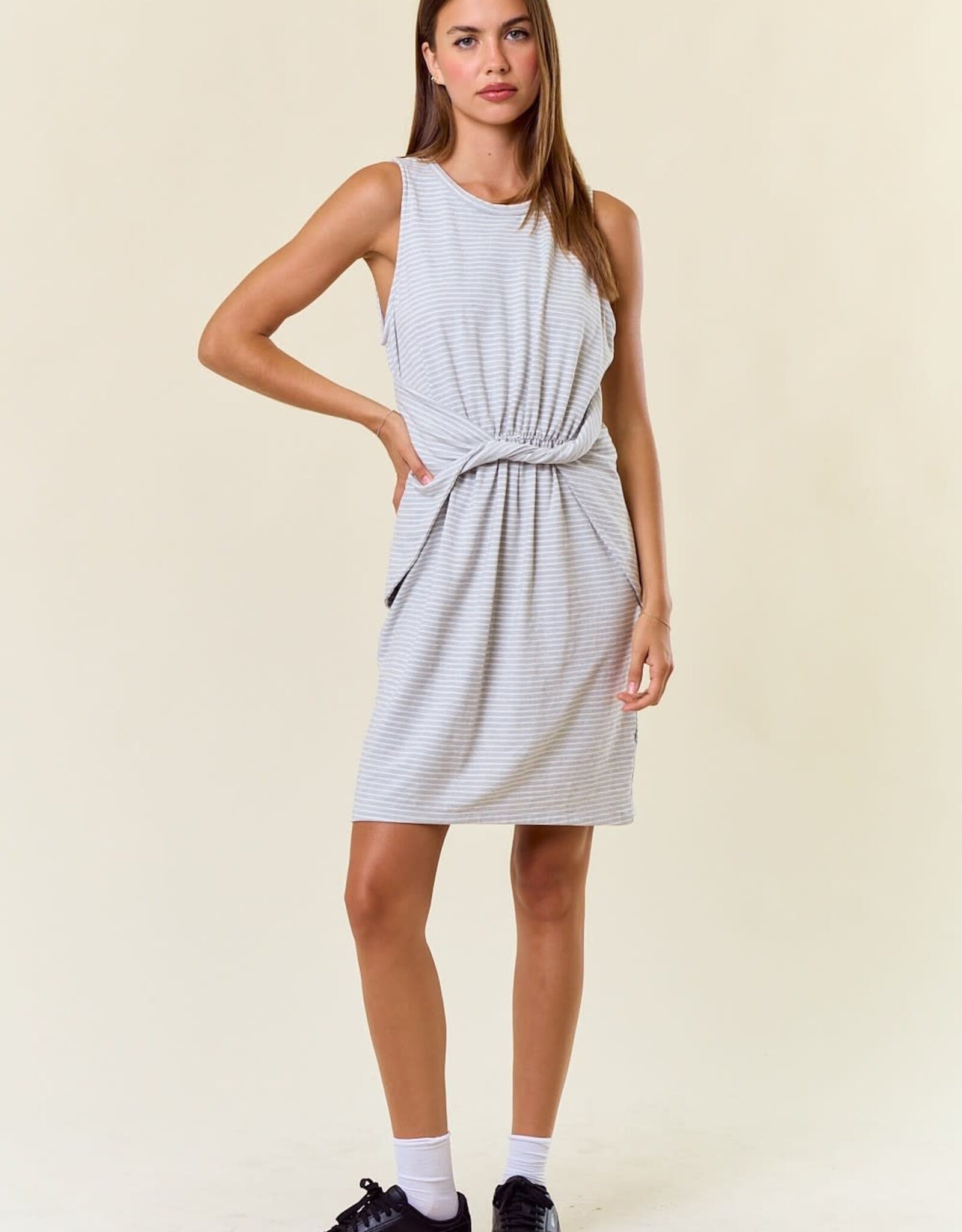 Miss Bliss The Kendra Dress-Heather Grey