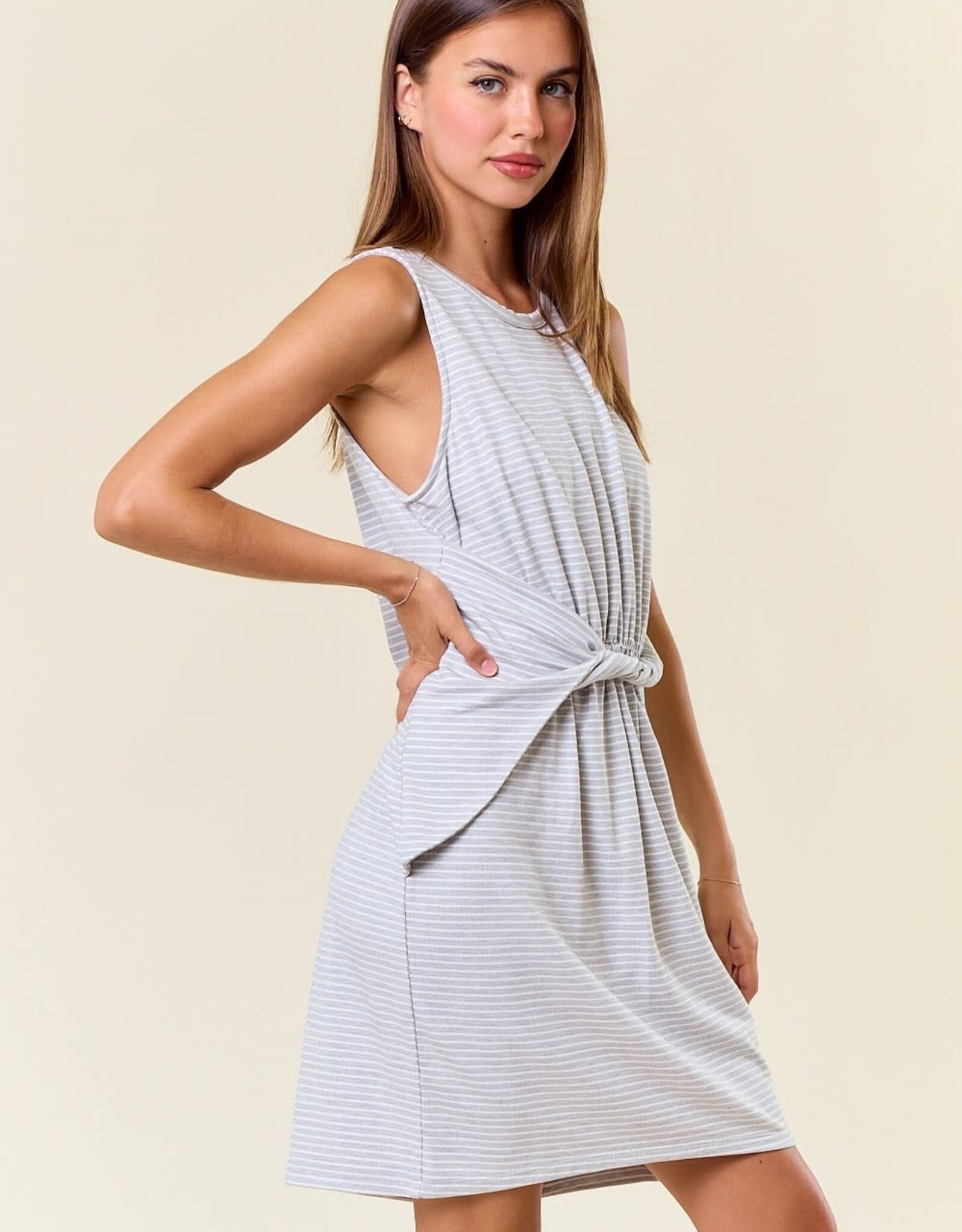 Miss Bliss The Kendra Dress-Heather Grey