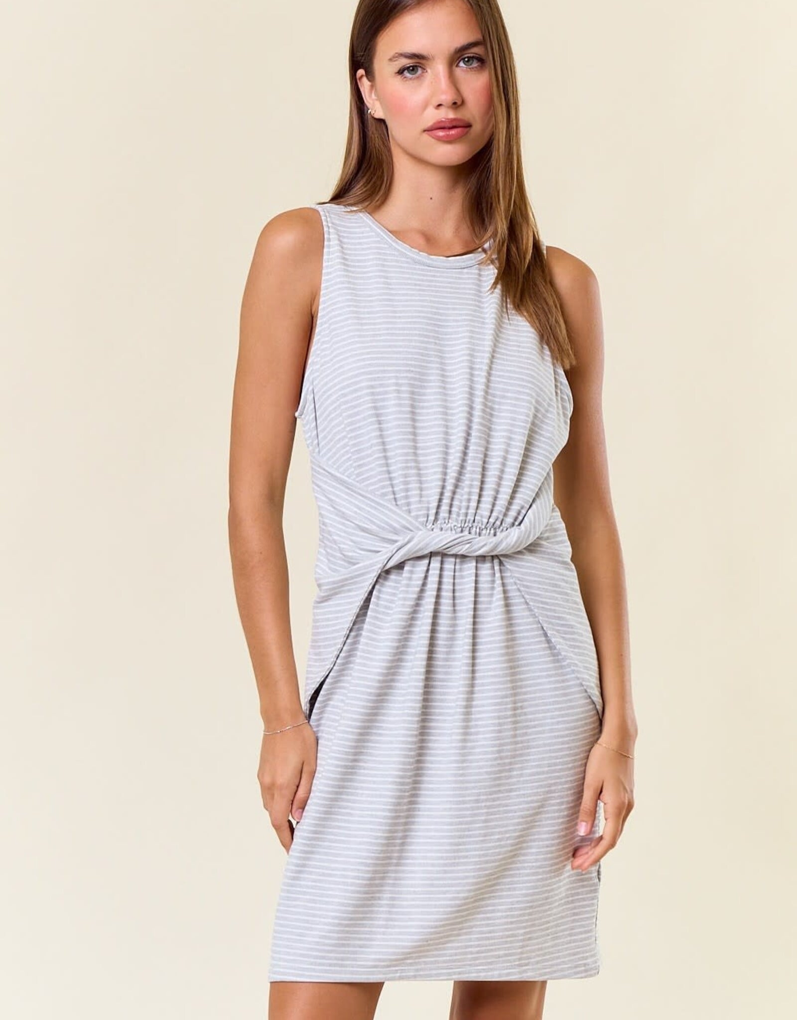Miss Bliss The Kendra Dress-Heather Grey