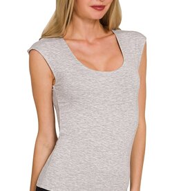 Miss Bliss Zen Double Layered Slvls Top-H Grey