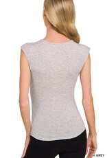 Miss Bliss Zen Double Layered Slvls Top-H Grey