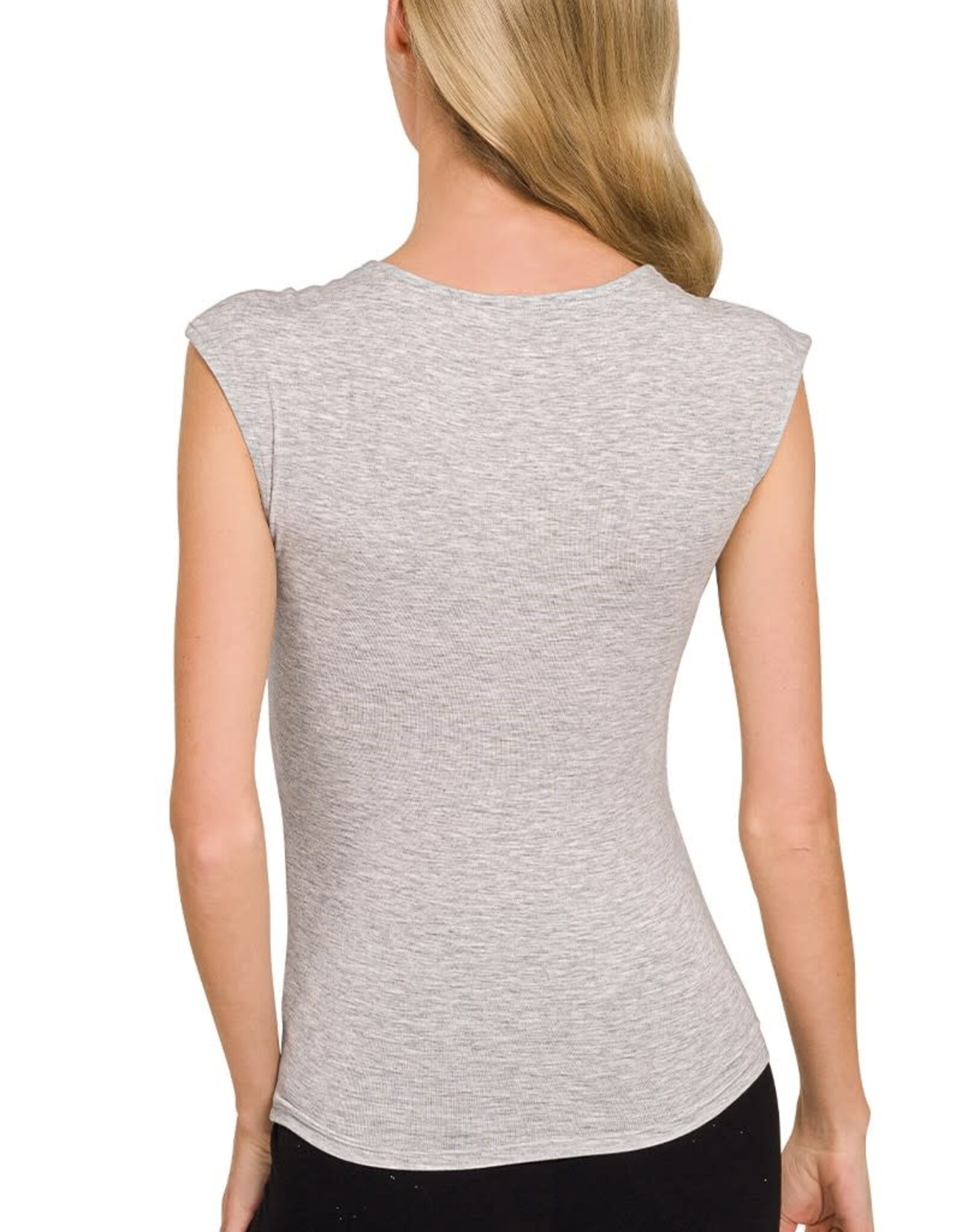 Miss Bliss Zen Double Layered Slvls Top-H Grey