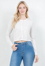Miss Bliss Dream Slim Fit Button Up Cardigan-Off White