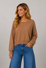 Miss Bliss Dream Front Seam Round Neck Pullover-Ht Bourbon