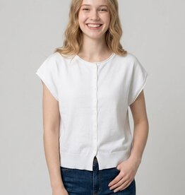 Miss Bliss Dreamers Chic Cropped Cardigan-Off White