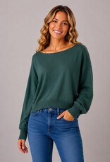 Miss Bliss Dream Boat Neck Pullover Sweater-Ht Juniper