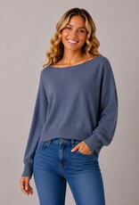 Miss Bliss Dream Boat Neck Pullover Sweater-Ht Shadow