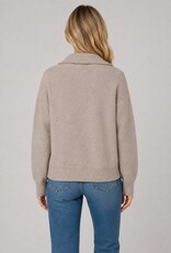 Miss Bliss Dream 1/2 Zipper Collar Sweater-Mocha