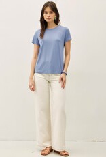 Miss Bliss BC Bamboo/modal Basic Round Neck T Shirt-Foggy Blue