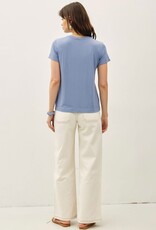 Miss Bliss BC Bamboo/modal Basic Round Neck T Shirt-Foggy Blue