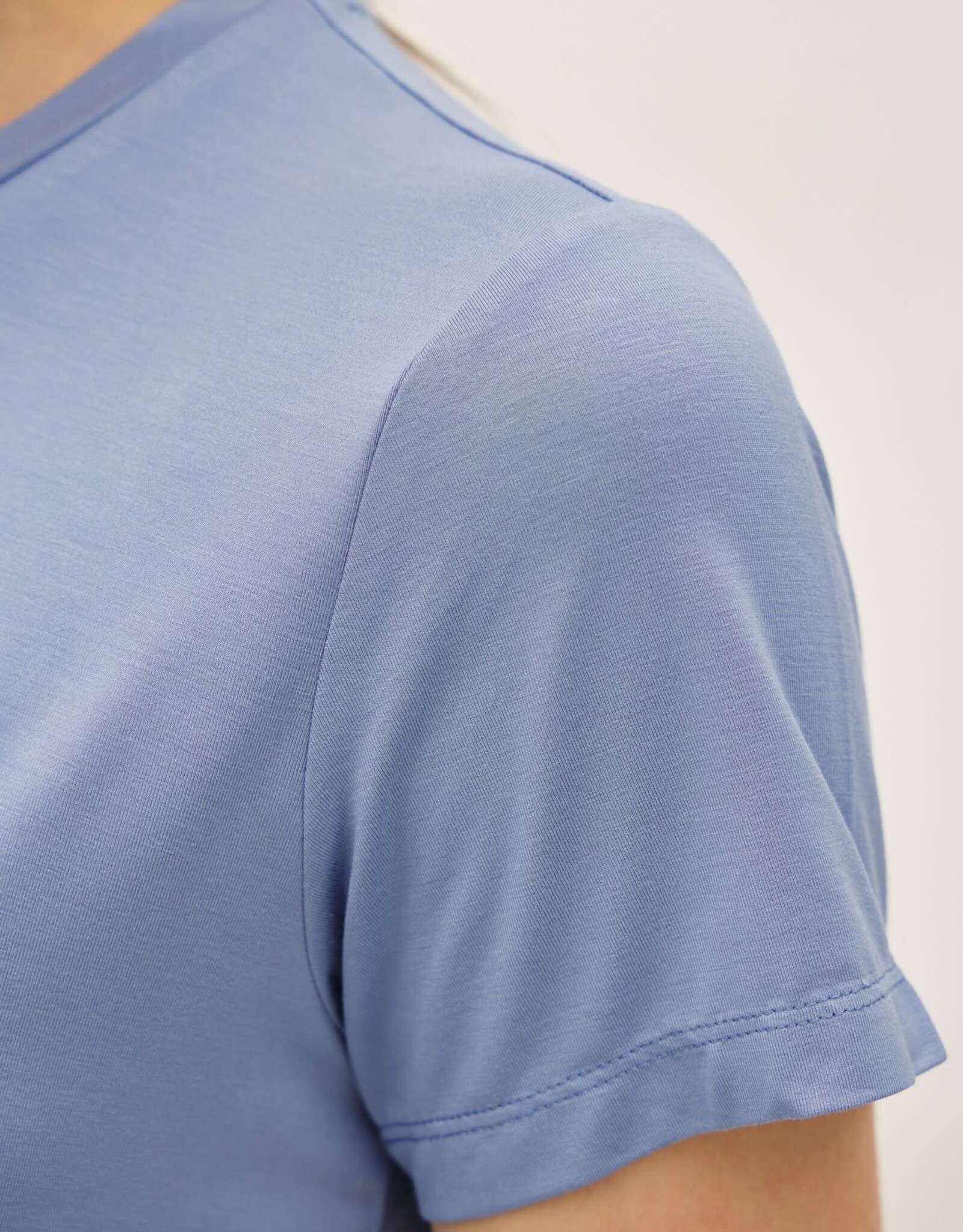 Miss Bliss BC Bamboo/modal Basic Round Neck T Shirt-Foggy Blue